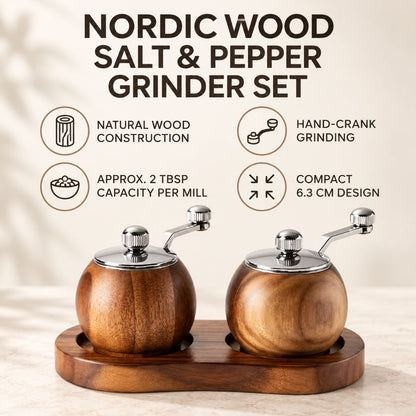 Nordic Wood Salt and Pepper Grinder Set