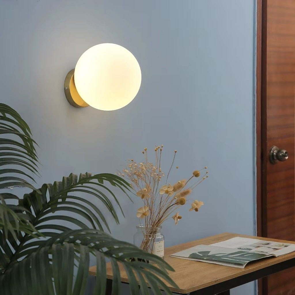 Ollye Globe Bedside Wall Light in Gold Finish Boldenn