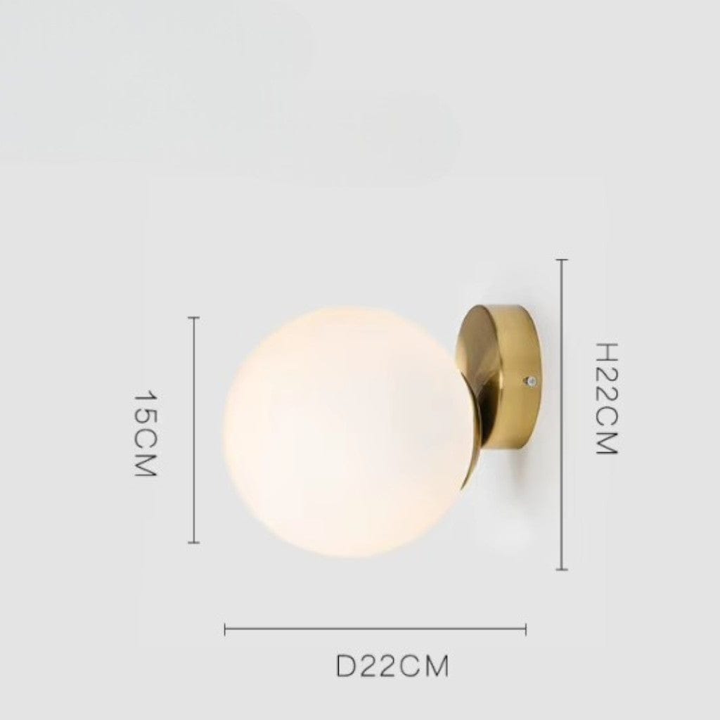 Ollye Globe Bedside Wall Light in Gold Finish Boldenn