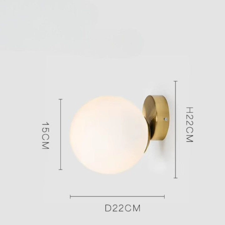 Ollye Globe Bedside Wall Light in Gold Finish Boldenn