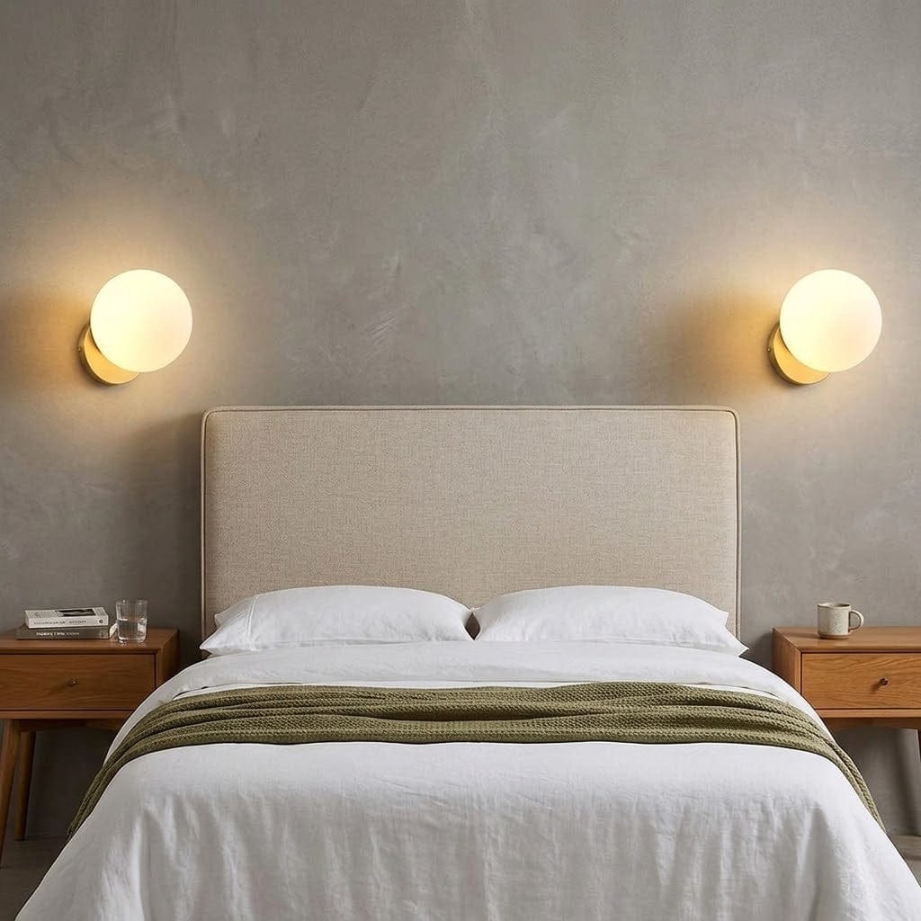Ollye Globe Bedside Wall Light in Gold Finish Boldenn