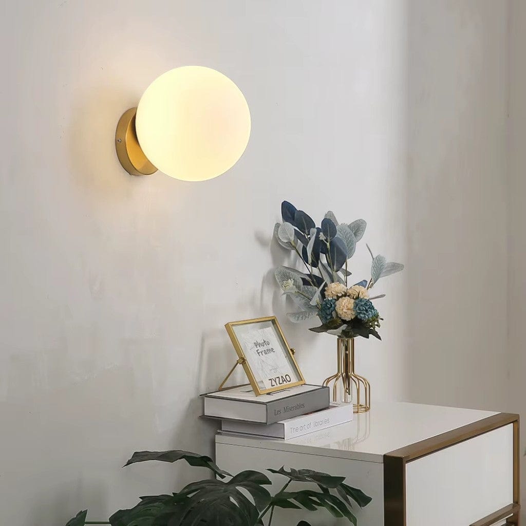 Ollye Globe Bedside Wall Light in Gold Finish Boldenn