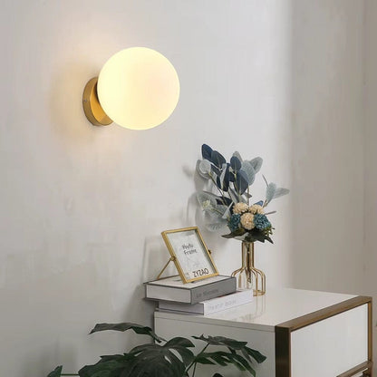 Ollye Globe Bedside Wall Light in Gold Finish Boldenn