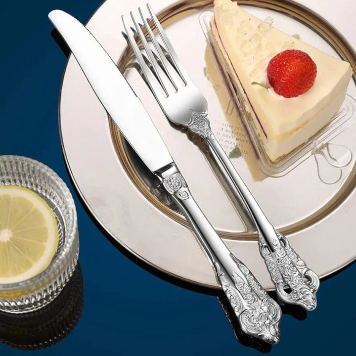 Ornate Stainless Steel Cutlery Set – Classic Elegant Dining Boldenn