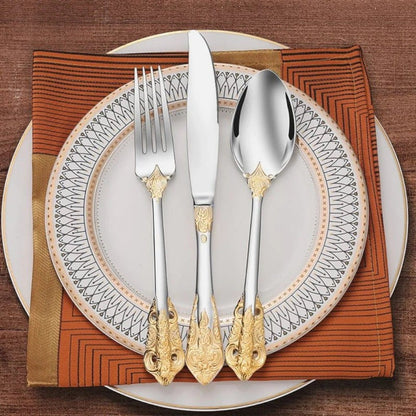 Ornate Stainless Steel Cutlery Set – Classic Elegant Dining Boldenn