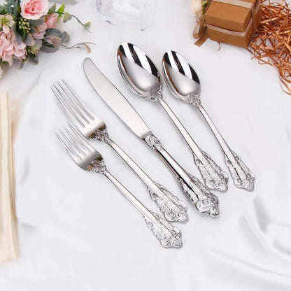 Ornate Stainless Steel Cutlery Set – Classic Elegant Dining Boldenn
