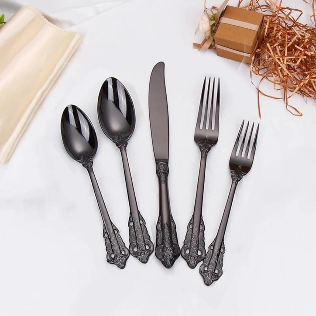 Ornate Stainless Steel Cutlery Set – Classic Elegant Dining Boldenn