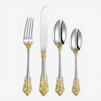 Ornate Stainless Steel Cutlery Set – Classic Elegant Dining Boldenn