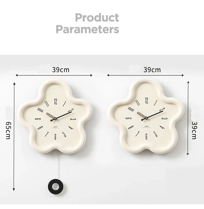 Flower Pendulum Wall Clock