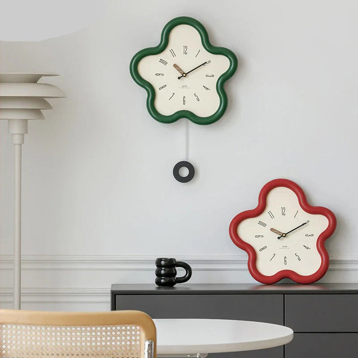 Flower Pendulum Wall Clock