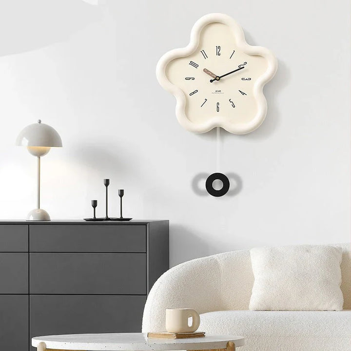 Flower Pendulum Wall Clock