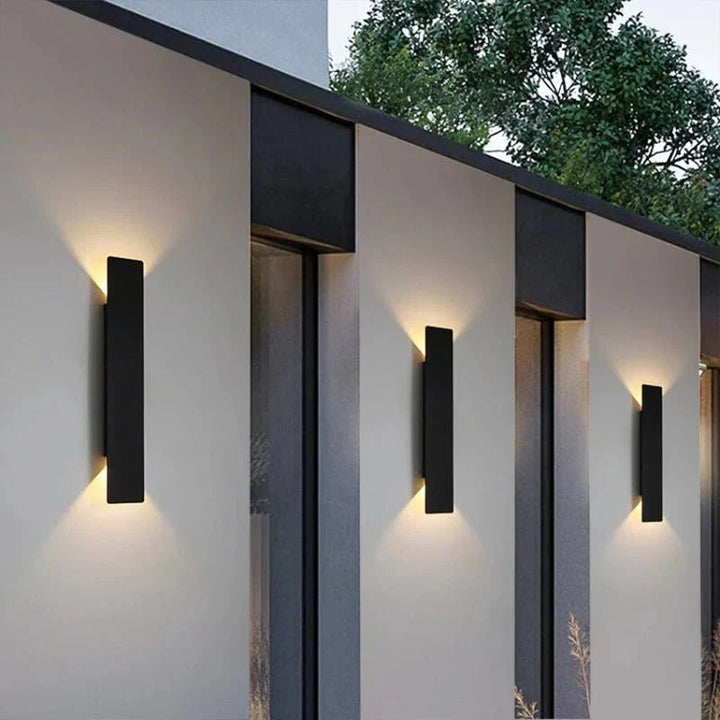 Black Up Down Outdoor Wall Light with Weatherproof Protection | RainWard