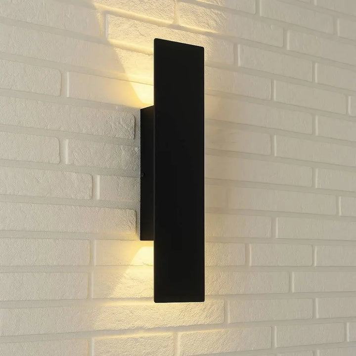 Black Up Down Outdoor Wall Light with Weatherproof Protection | RainWard