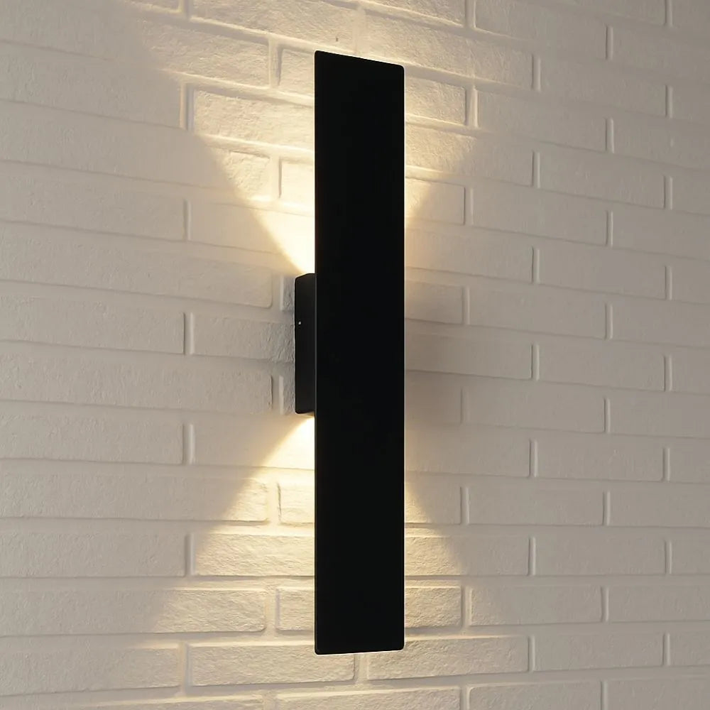 Black Up Down Outdoor Wall Light with Weatherproof Protection | RainWard