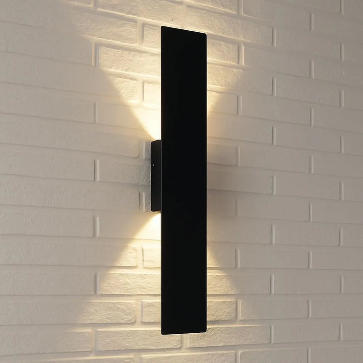 Black Up Down Outdoor Wall Light with Weatherproof Protection | RainWard