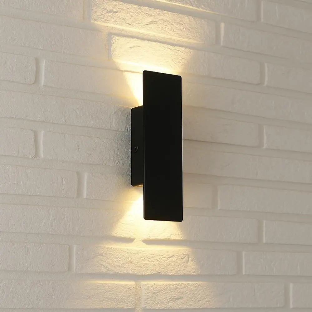 Black Up Down Outdoor Wall Light with Weatherproof Protection | RainWard