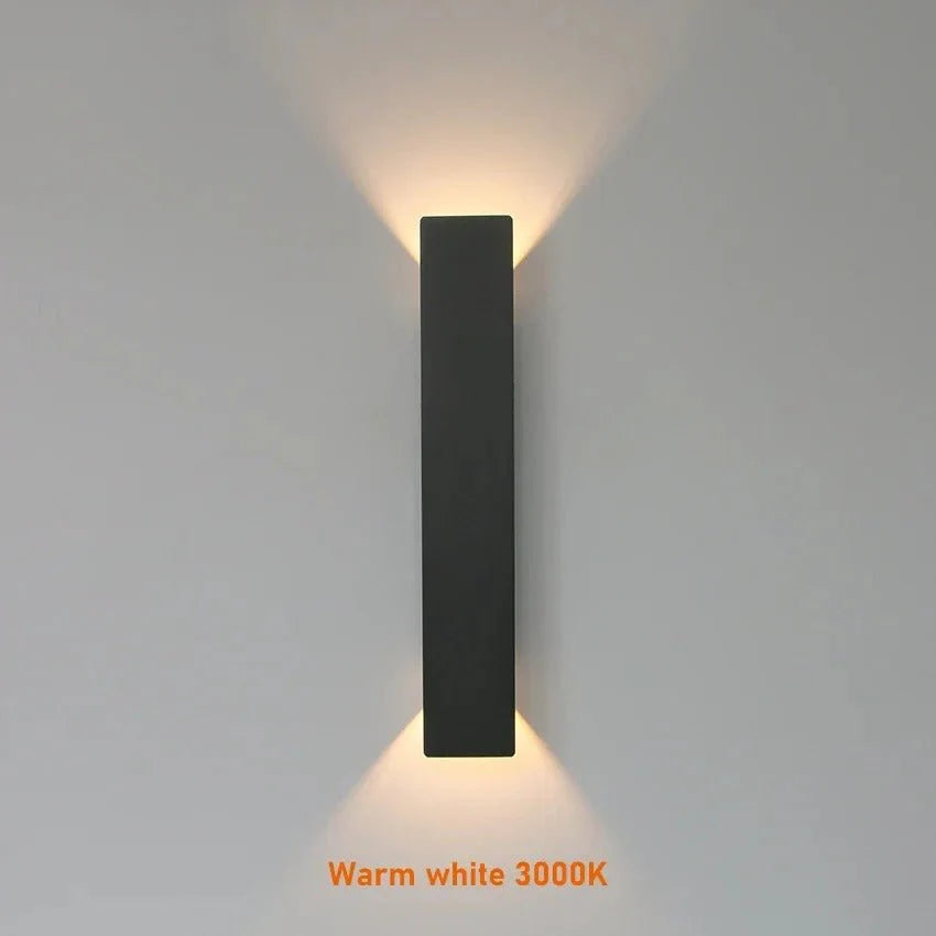 Black Up Down Outdoor Wall Light with Weatherproof Protection | RainWard