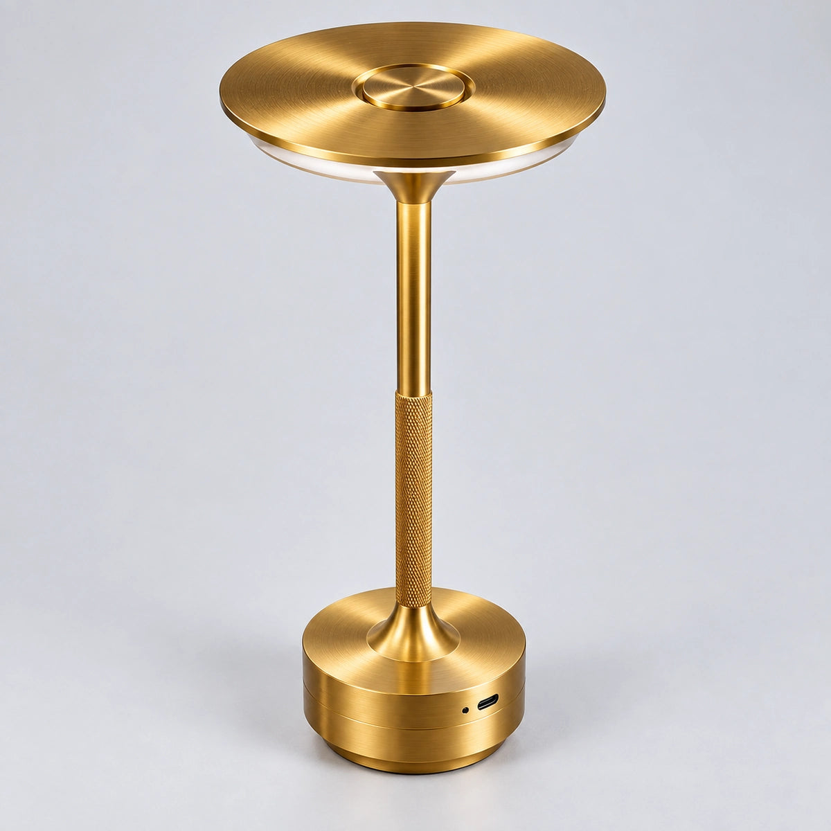 Top angle of gold rechargeable touch table lamp