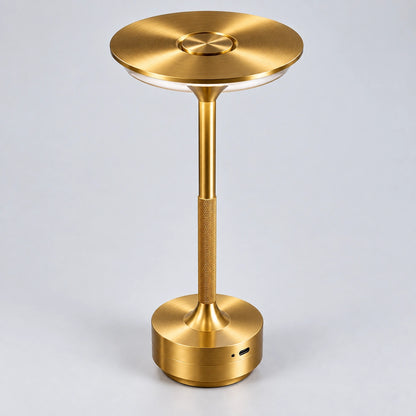 Top angle of gold rechargeable touch table lamp