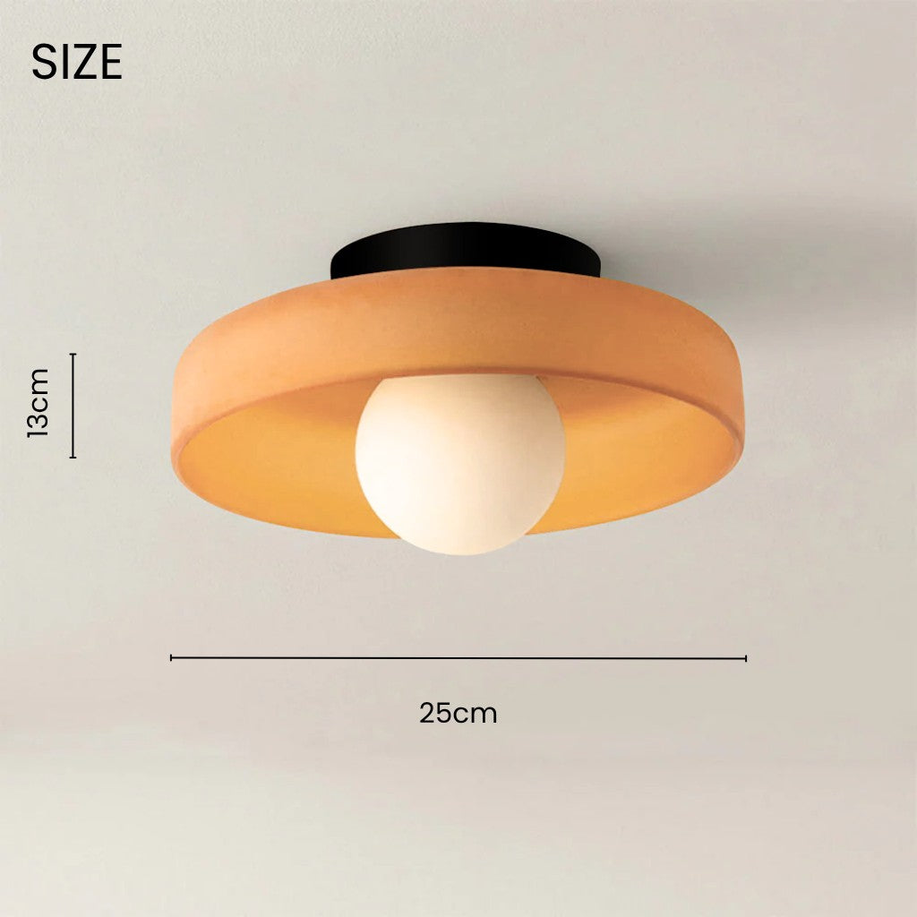 Round Glossy Glass Bauhaus Ceiling Light