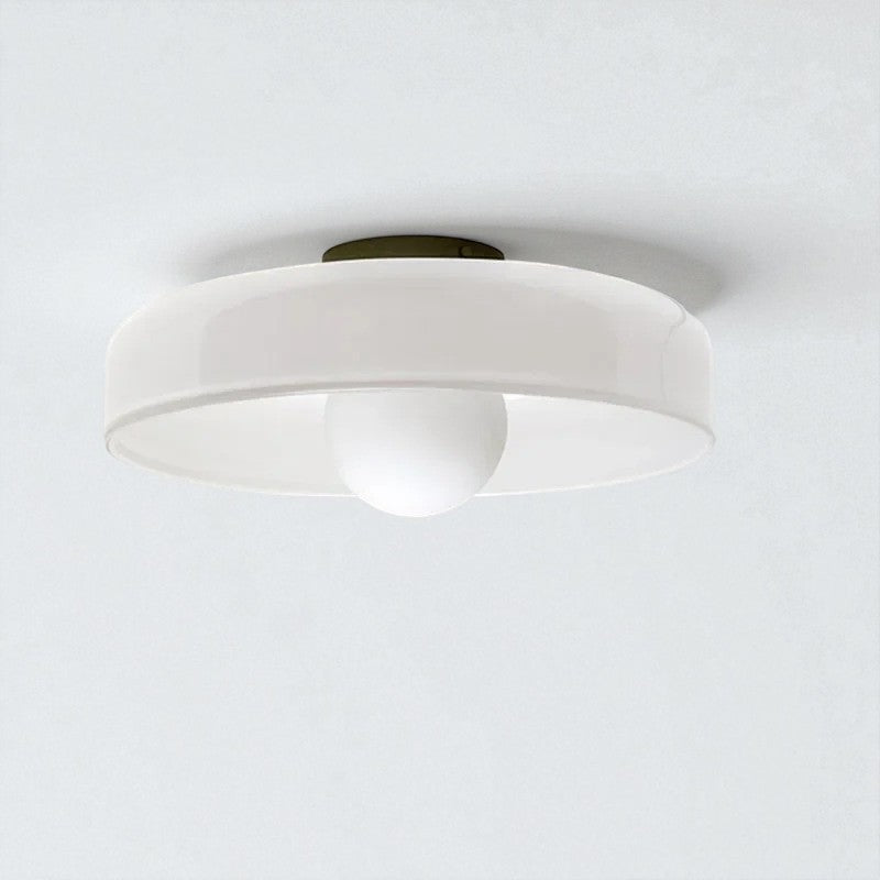 Round Glossy Glass Bauhaus Ceiling Light