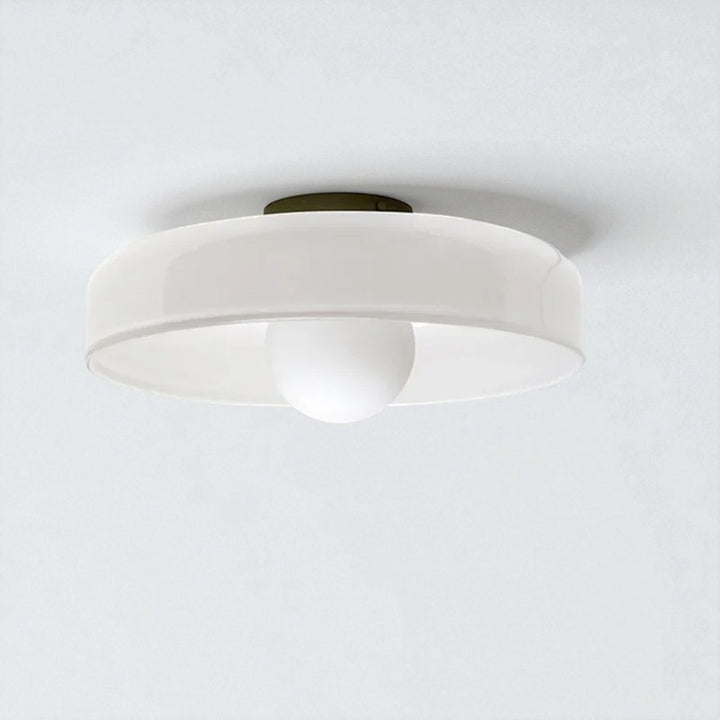Round Glossy Glass Bauhaus Ceiling Light