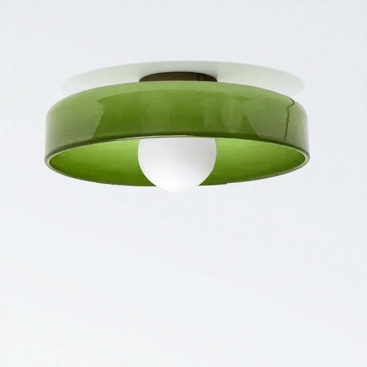 Round Glossy Glass Bauhaus Ceiling Light