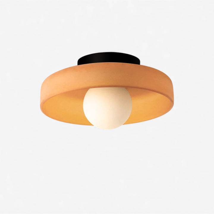 Round Glossy Glass Bauhaus Ceiling Light