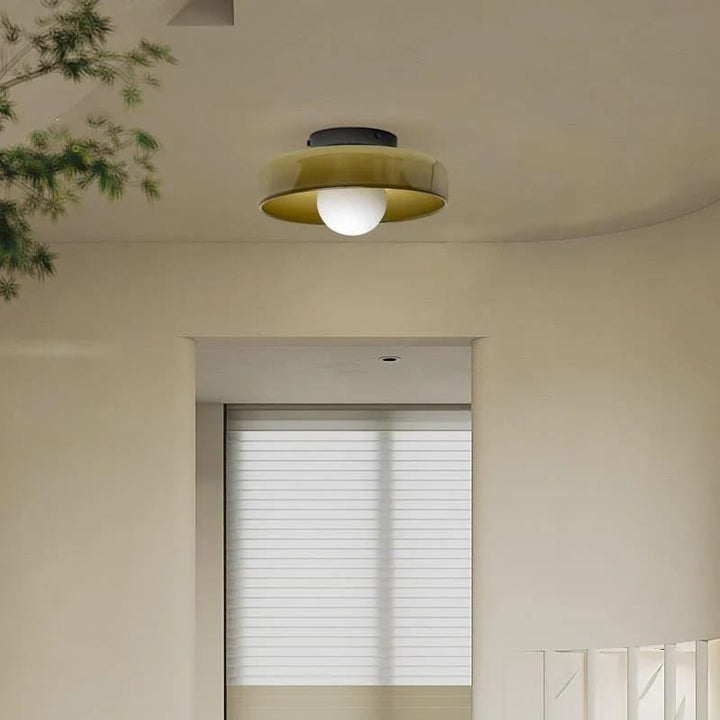 Round Glossy Glass Bauhaus Ceiling Light Boldenn
