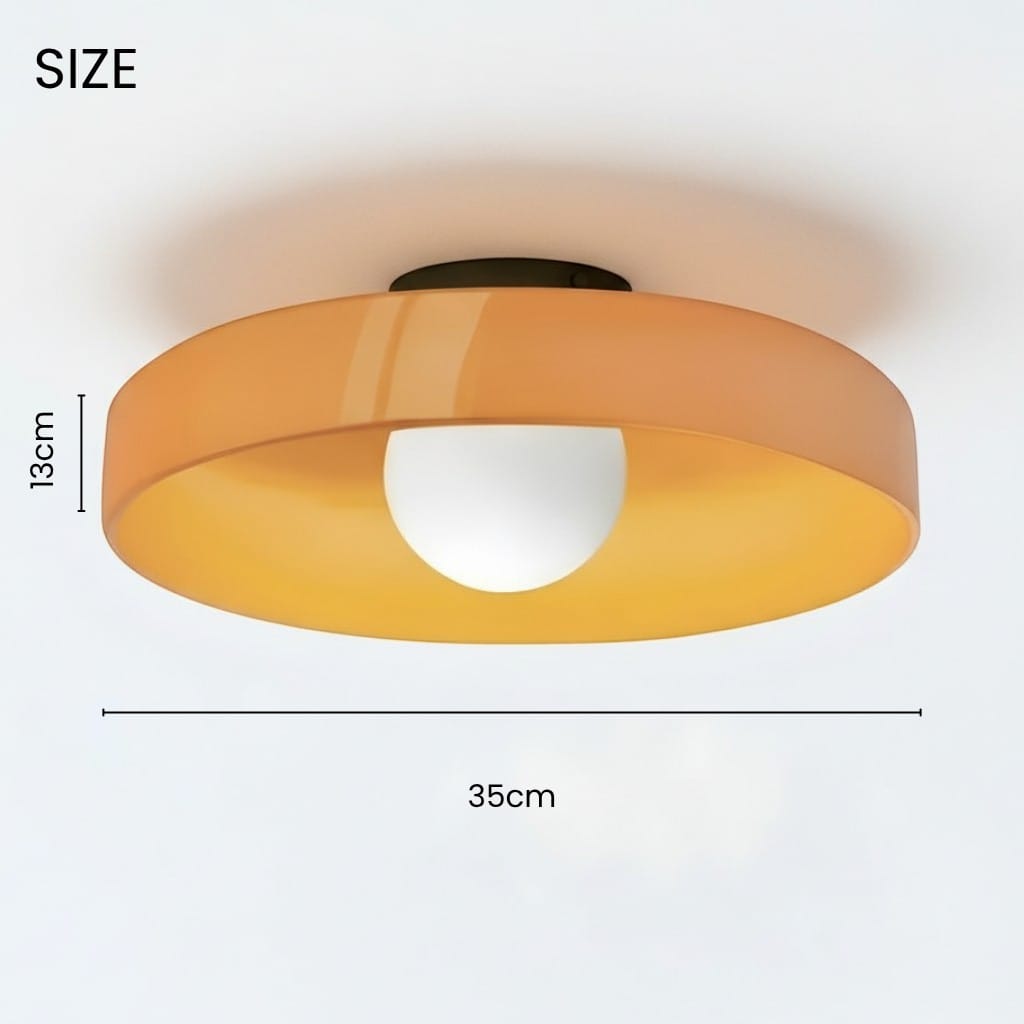 Round Glossy Glass Bauhaus Ceiling Light Boldenn