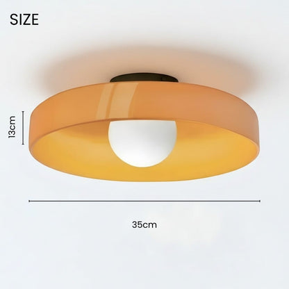 Round Glossy Glass Bauhaus Ceiling Light Boldenn