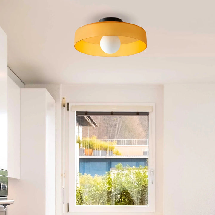 Round Glossy Glass Bauhaus Ceiling Light Boldenn