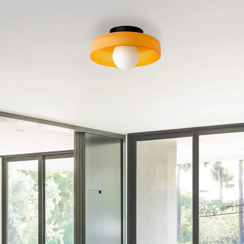 Round Glossy Glass Bauhaus Ceiling Light Boldenn