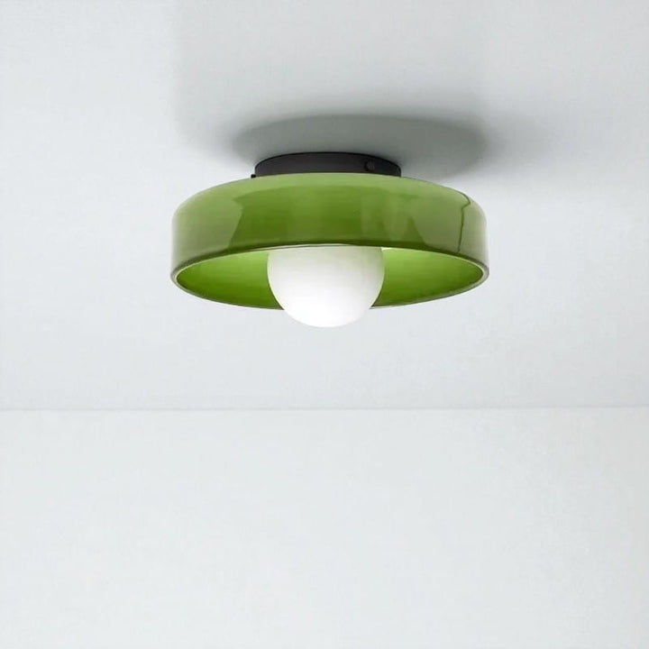 Round Glossy Glass Bauhaus Ceiling Light Boldenn