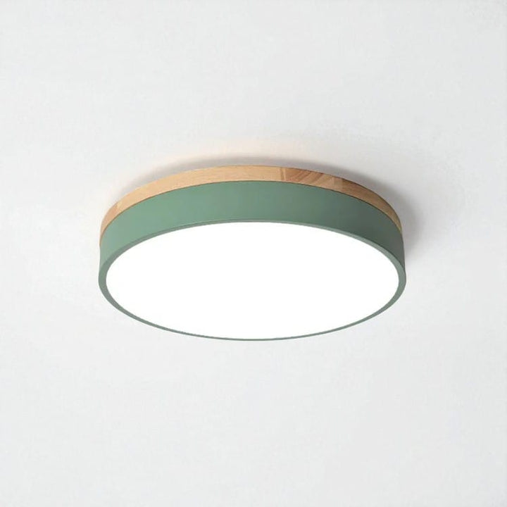 Round Wooden Flush Ceiling Light Boldenn