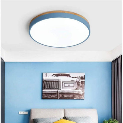 Round Wooden Flush Ceiling Light Boldenn