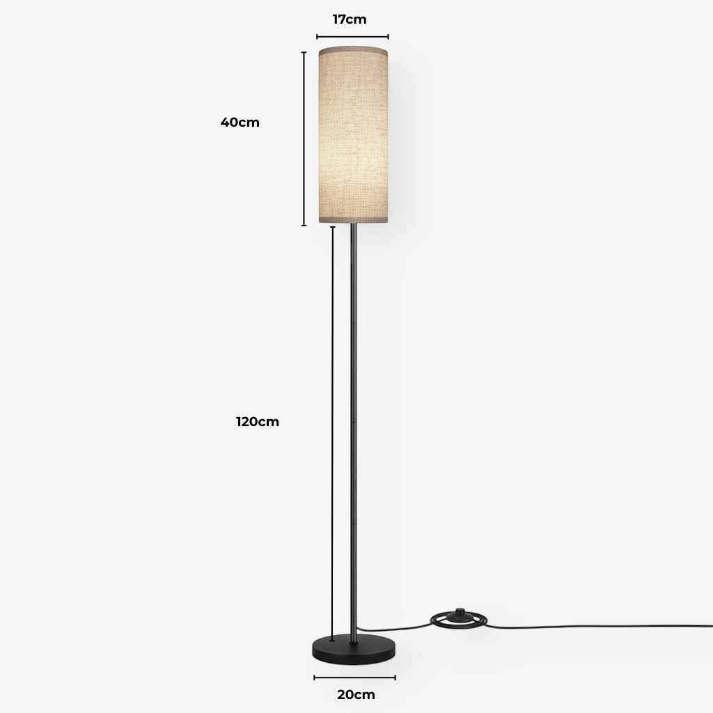 Scandinavian Linen Floor Lamp – Fabric Shade