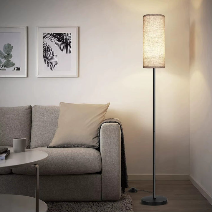 Scandinavian Linen Floor Lamp – Fabric Shade