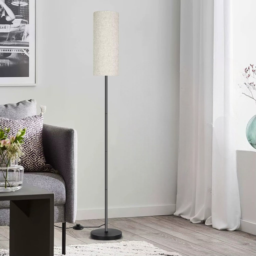 Scandinavian Linen Floor Lamp – Fabric Shade