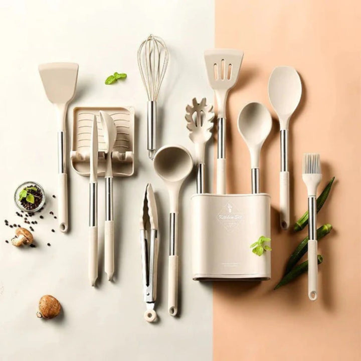 Scandinavian Silicone Kitchen Utensil Set – 13 Piece Boldenn