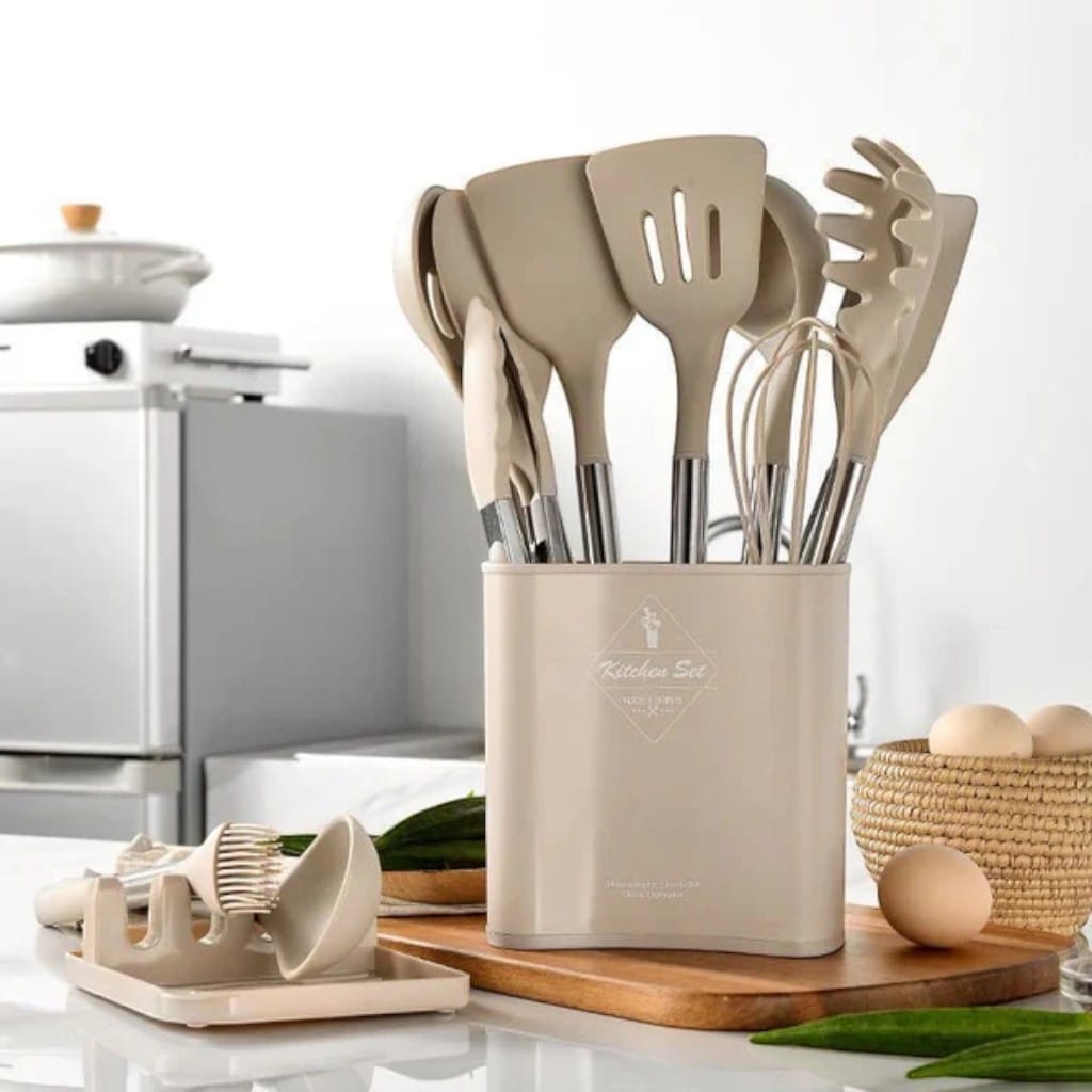 Scandinavian Silicone Kitchen Utensil Set – 13 Piece Boldenn