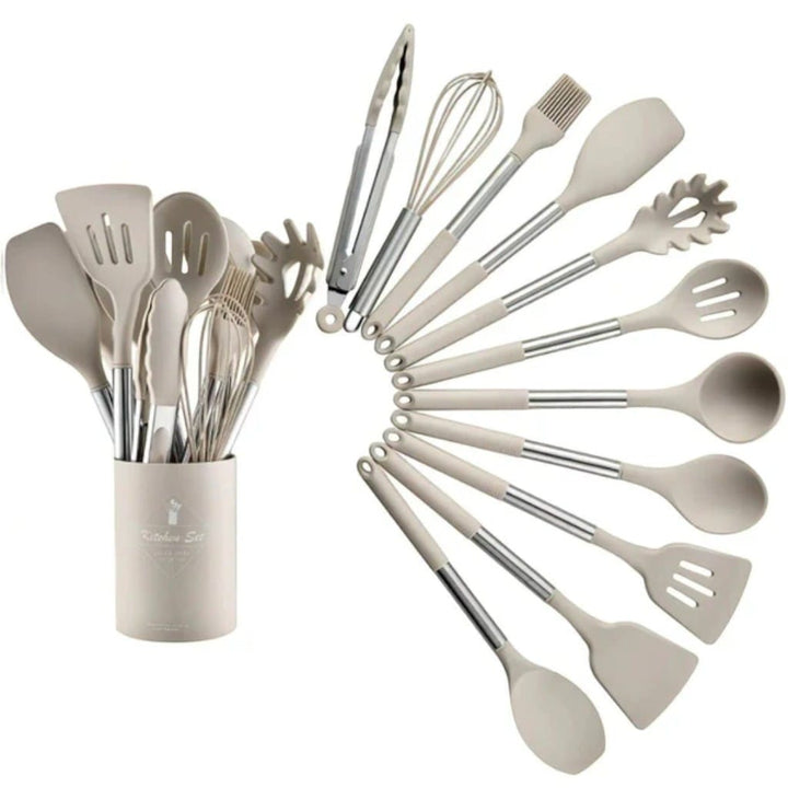 Scandinavian Silicone Kitchen Utensil Set – 13 Piece Boldenn
