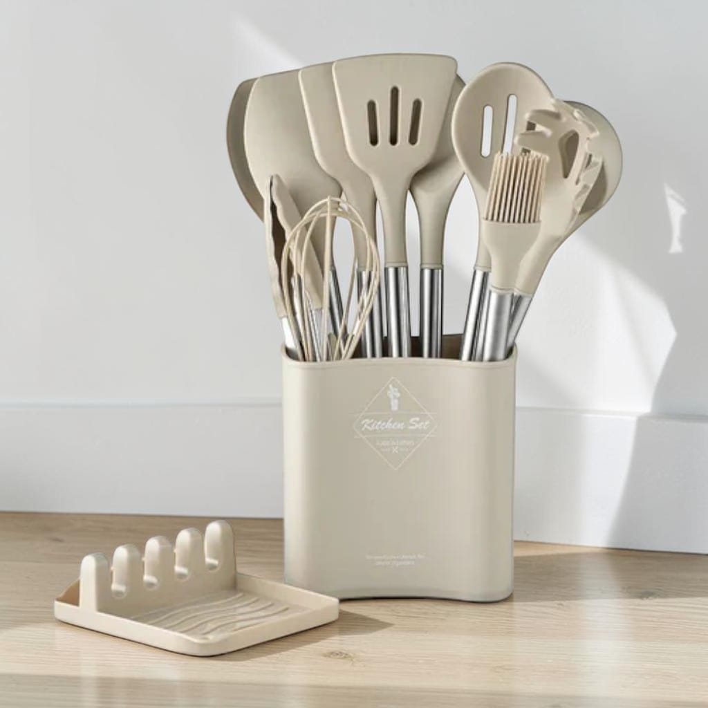 Scandinavian Silicone Kitchen Utensil Set – 13 Piece Boldenn