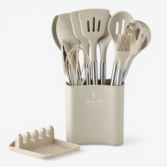Scandinavian Silicone Kitchen Utensil Set – 13 Piece Boldenn