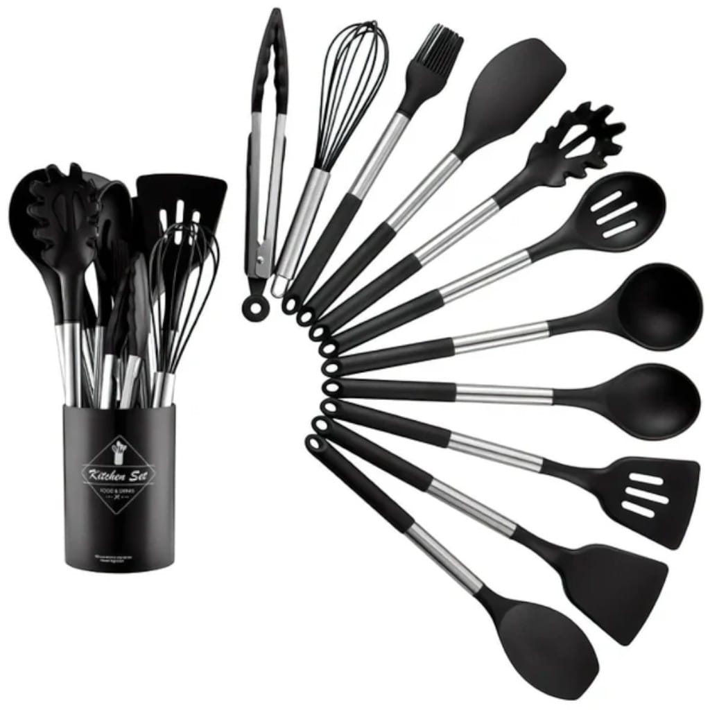 Scandinavian Silicone Kitchen Utensil Set – 13 Piece Boldenn