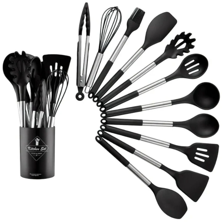 Scandinavian Silicone Kitchen Utensil Set – 13 Piece Boldenn