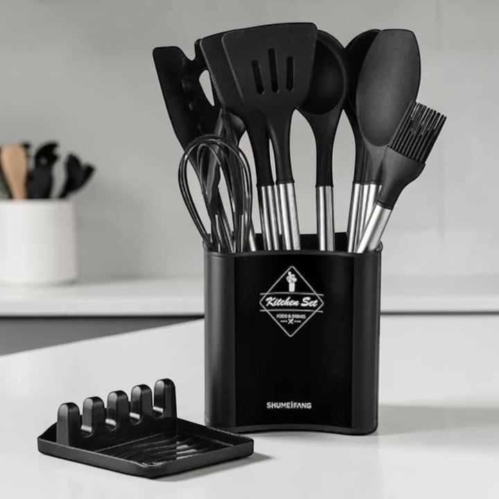 Scandinavian Silicone Kitchen Utensil Set – 13 Piece Boldenn