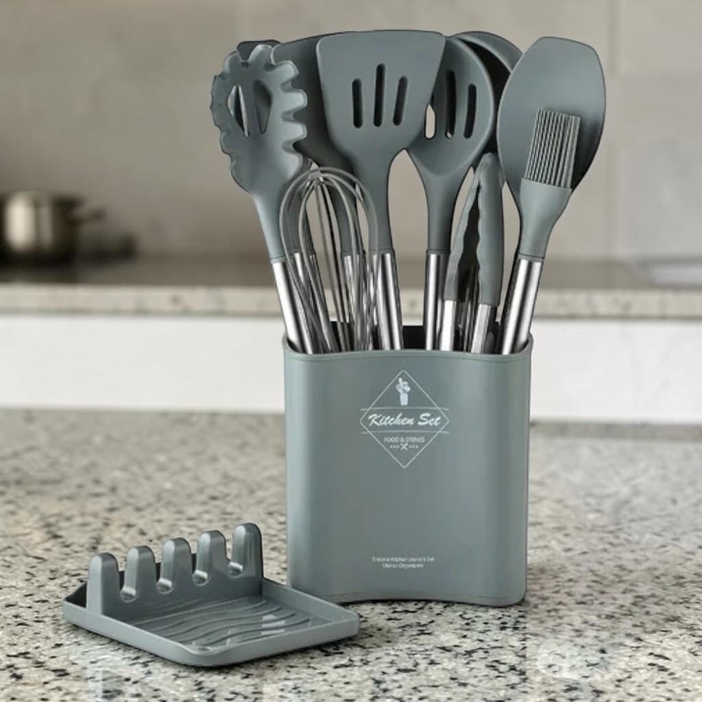 Scandinavian Silicone Kitchen Utensil Set – 13 Piece Boldenn