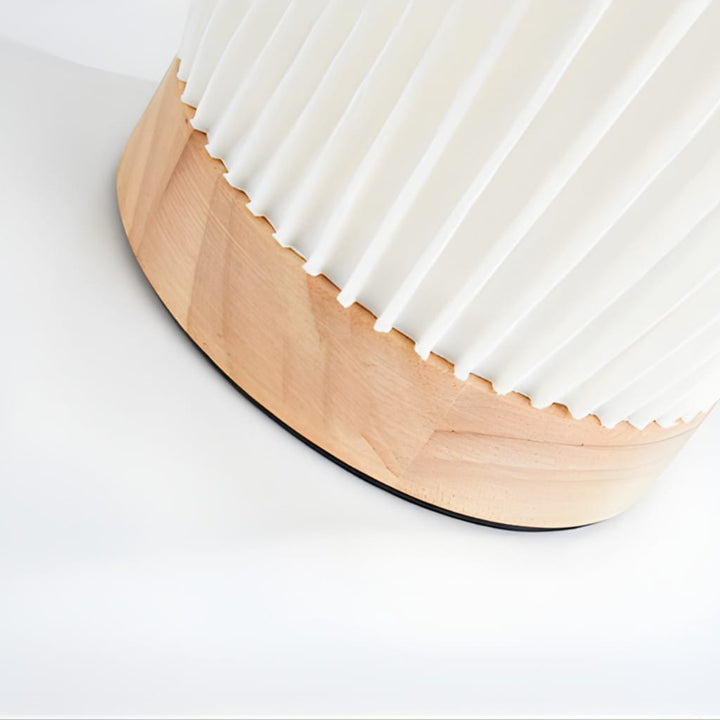 Sculpted Wave Bedside Lamp with Wooden Base Boldenn