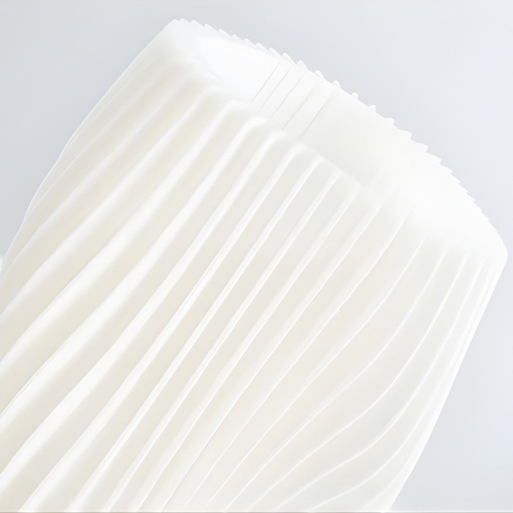 Sculpted Wave Bedside Lamp with Wooden Base